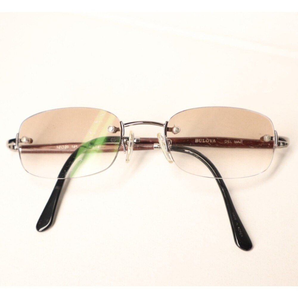 Vintage Bulova Del Mar Sunglasses 52-10-145 Rimless Gunmetal Unisex FRAMES ONLY